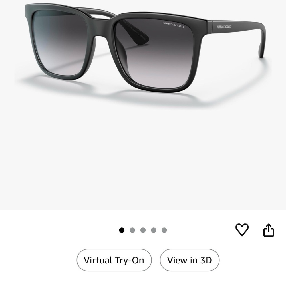 Armani Exchange Men’s Black Gradient Square Sunglasses